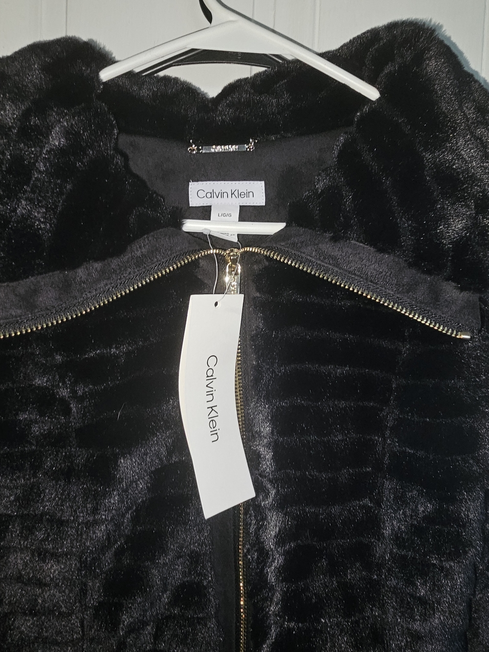 Calvin Klein Black Plush Teddy Vest